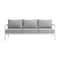 Armen Living Royal 4 Piece White Aluminum and Teak Outdoor Seating Set with Light Gray Cushions 840254332874 - alternate 6